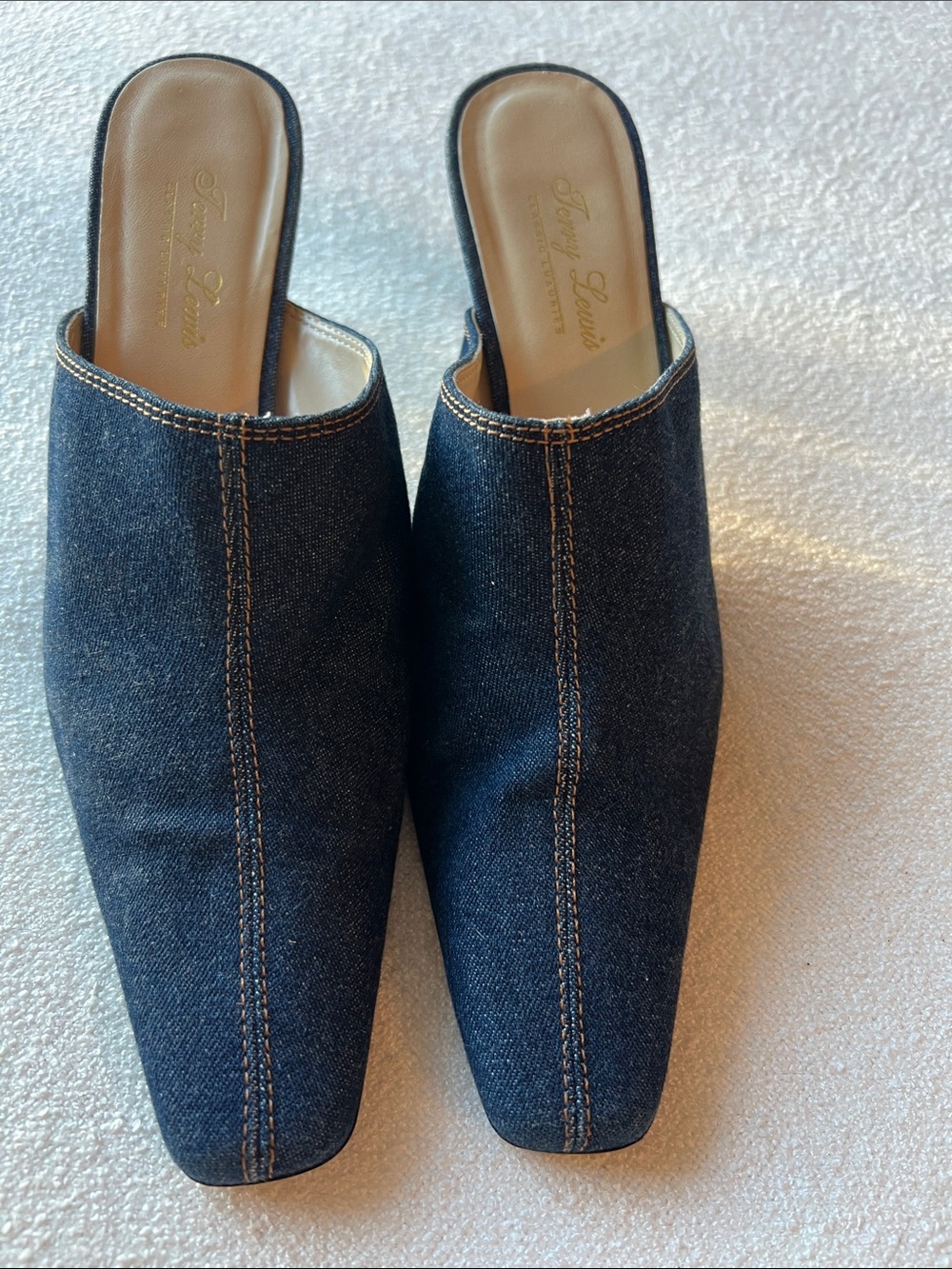 Terry Lewis Classic Luxuries Dark Denim Mule Slides